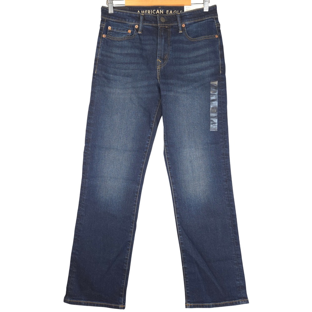 American Eagle Mens Airflex+ Original Bootcut Jeans 30x32 Midnight Blue NWT